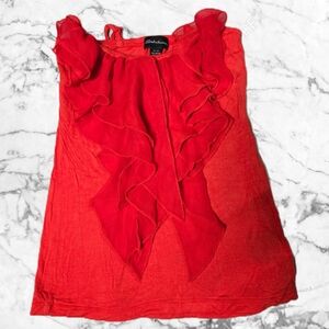 Red Ruffle-Front Camisole